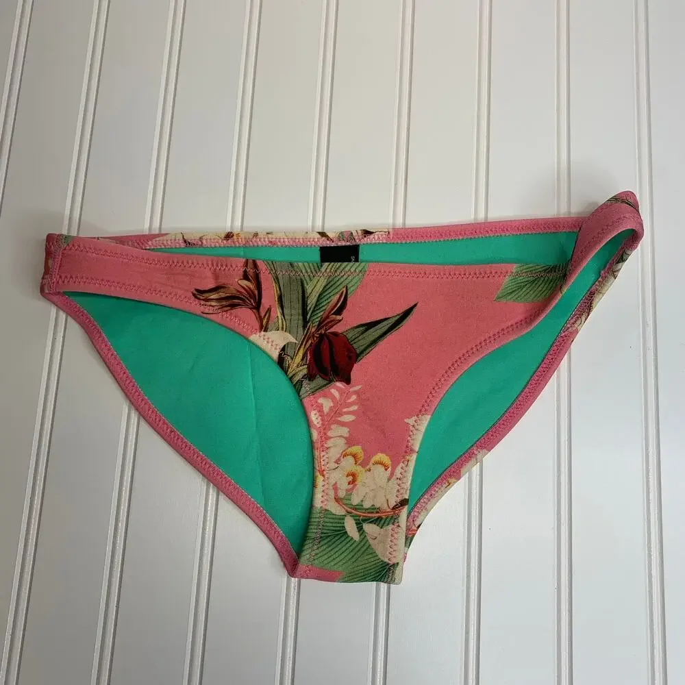 Triangl Pink Floral Bikini Bottom Sz Small